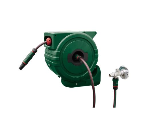 360 fokban elforgatható fali tömlődob automata reteszelő funkcióval