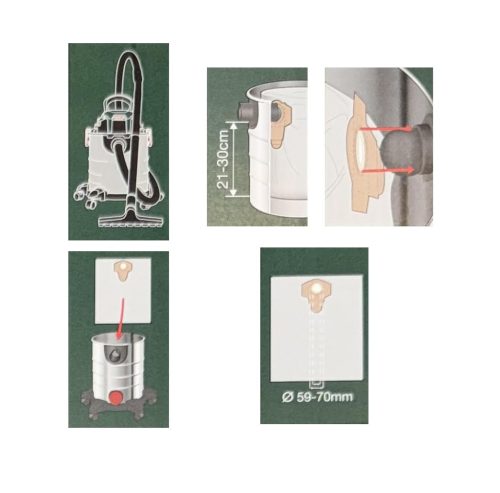 ParkSide PVFT 30 A1 MICROFIBRE BL Gyári VLIES textil porzsák PNTS 1400, 1500, PWD 25 és PWD 30 száraz nedves porszívóhoz, 4 darab / csomag