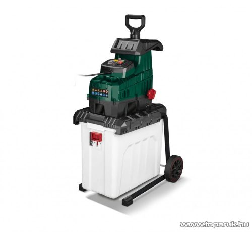 (SZÁLLÍTÁSI SÉRÜLT) ParkSide PWH 2800 C3 Vágóhengeres csendes száraprító, 2800 W, 60 literes tartállyal, max. 42 mm vastagságú ágakhoz