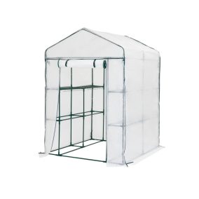 ParkSide 140x140x200 cm-es fehér szövethálós kerti melegház bejárható kivitelben