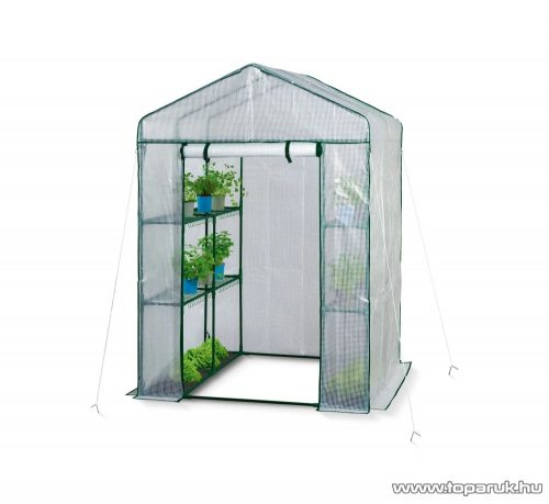 ParkSide GREENHOUSE Hobby kerti melegház, szövetfólia sátor szövethálós fóliasátor polcokkal, 140 x 140 x 200 cm