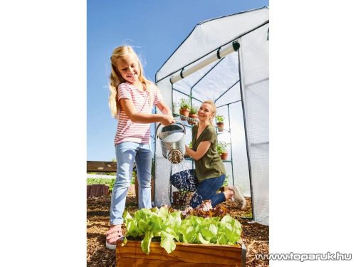 ParkSide GREENHOUSE Hobby kerti melegház, szövetfólia sátor szövethálós fóliasátor polcokkal, 140 x 140 x 200 cm