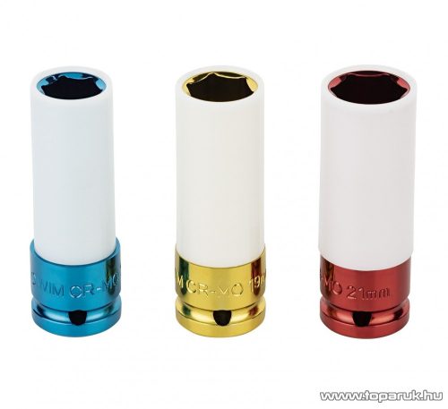 ParkSide CR-MO Színkódos dugókulcs betétet készlet, 3 db-os, tároló dobozban