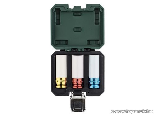 ParkSide CR-MO Színkódos dugókulcs betétet készlet, 3 db-os, tároló dobozban