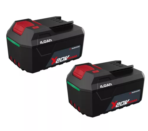 ParkSide PAP 20 B3 DUO PACK Gyári X20V Team akkumulátor, 2 x 4Ah / 4000 mAh, 80Wh Li-ion akku