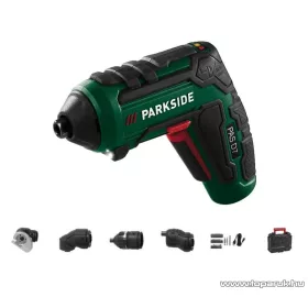   ParkSide PAS 4 D7 SET Beépített akkus kompakt csavarhúzó, mini behajtó 4 különböző cserélhető fejjel, kofferben, 4 V / 10  Nm