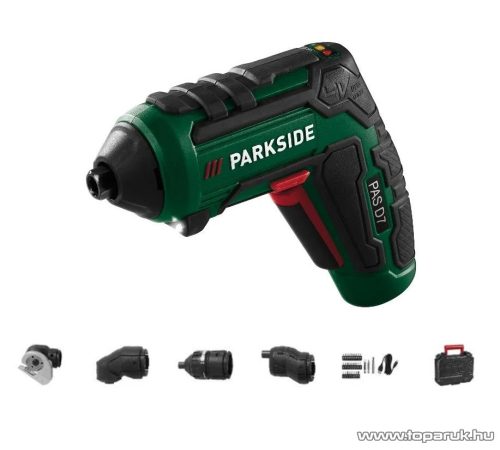 ParkSide PAS 4 D7 SET Beépített akkus kompakt csavarhúzó, mini behajtó 4 különböző cserélhető fejjel, kofferben, 4 V / 10  Nm