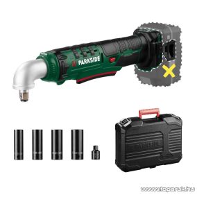   ParkSide PAWS 20 A1 SOLO Akkus sarok csavarozó / ütvecsavarozó kofferben, 4 db Cr-Mo dugókulccsal, X20V, 40/76 Nm (akkumulátor és töltő nélkül)