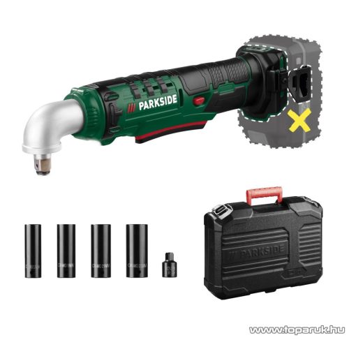ParkSide PAWS 20 A1 SOLO Akkus sarok csavarozó / ütvecsavarozó kofferben, 4 db Cr-Mo dugókulccsal, X20V, 40/76 Nm (akkumulátor és töltő nélkül)