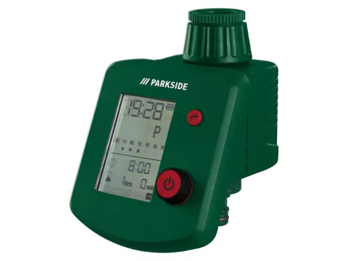 ParkSide GRS PBCG B2 digitális öntözésidőzítő automata kerti csapra szerelve