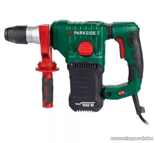 ParkSide PBH 1550 A1 SDS Plus és gyorstokmányos elektromos ütvefúró / vésőkalapács kofferben, 5 J, 1550 W