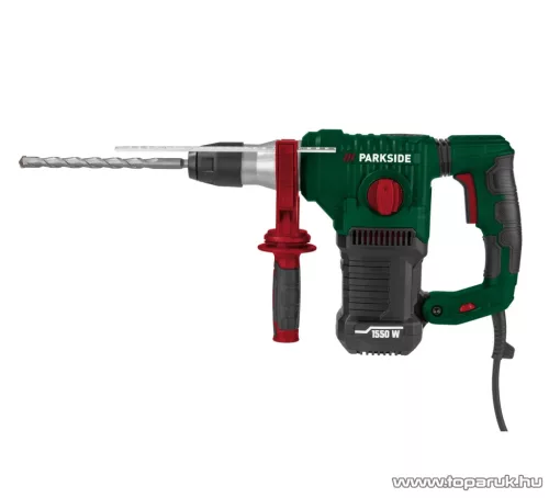 (bontott) ParkSide PBH 1550 C1 GR SDS Plus és gyorstokmányos elektromos ütvefúró / vésőkalapács kofferben, 5 J, 1550 W
