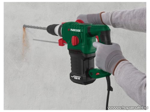 (HIBÁS / 865081) ParkSide PBH 1550 C1 GR SDS Plus és gyorstokmányos elektromos ütvefúró / vésőkalapács kofferben, 5 J, 1550 W