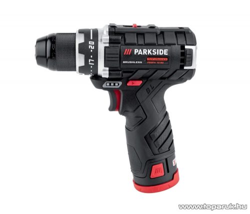 ParkSide Performance PBSPA 12 C3 SOLO Akkus levehető tokmányos fúró csavarozó behajtó készlet töltő nélkül + táskában, 1 db 12V, 2Ah akkuval, 39 részes, 35 Nm