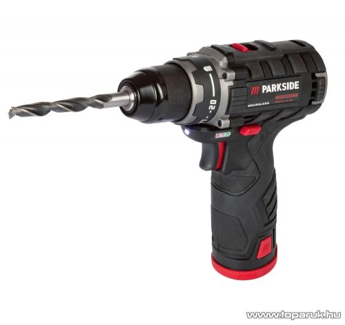 ParkSide Performance PBSPA 12 B2 Akkus fúró csavarozó behajtó készlet töltővel, táskával, 2Ah akkuval, bitfej és fúrószár készlettel, 35 Nm