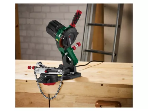 ParkSide PEKSG 85 F4 Elektromos fűrészlánc élező, láncélező állítható ütközővel, 104 mm csiszolótárcsával, 85 W