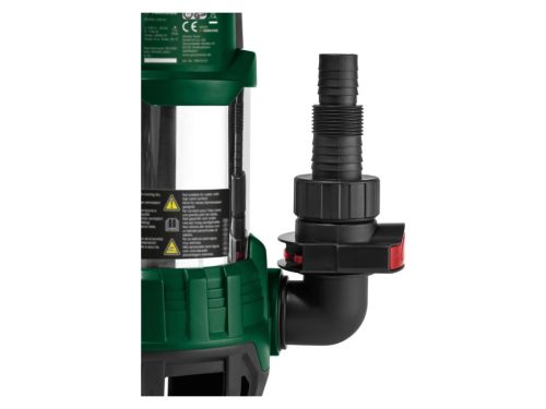 Rozsdamentes nemesacél ház és masszív hordfogantyú közelről