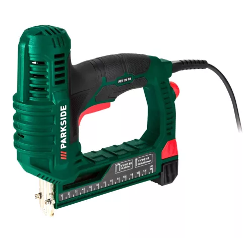 ParkSide PET 25 C3 25W elektromos tűzőgép és szögbelövő szett tartozékokkal