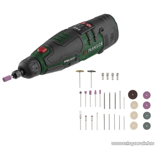 ParkSide PFBS 12 C7 Li-ion akkus panelfúró multicsiszoló készlet, tároló kofferben, 12 V (1,3 Ah)