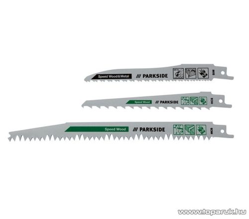 ParkSide PFSZ 3 B1 Green Wood fűrészlap készlet orrfűrészhez és kardfűrészhez, 3 db / csomag