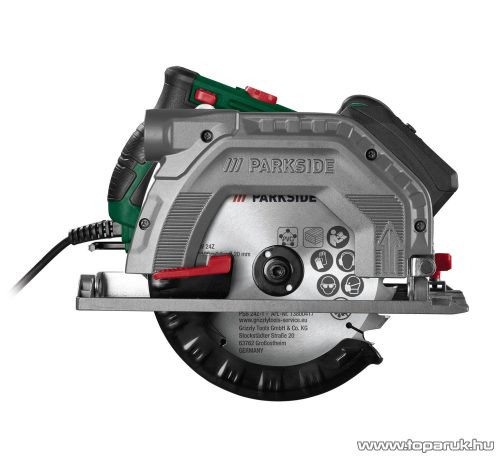 ParkSide PHKS 1350 D3 Vezetékes, elektromos kézi körfűrész lézer vezetővel + 2 db 190 mm fűrészlappal (24 és 48 fog), 1350 W