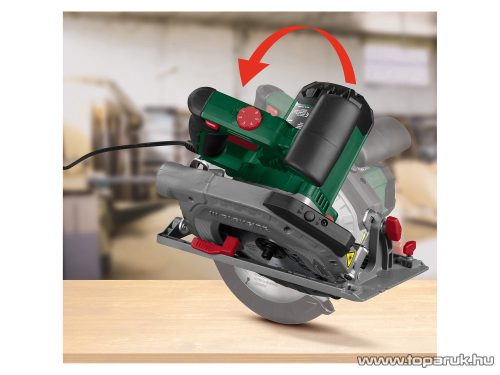 ParkSide PHKS 1350 D3 Vezetékes, elektromos kézi körfűrész lézer vezetővel + 2 db 190 mm fűrészlappal (24 és 48 fog), 1350 W