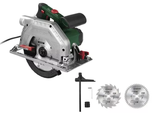 ParkSide PHKS 1350 E4 elektromos kézi körfűrész 1350 W teljesítménnyel, tartozék 190 mm-es fűrészlapokkal