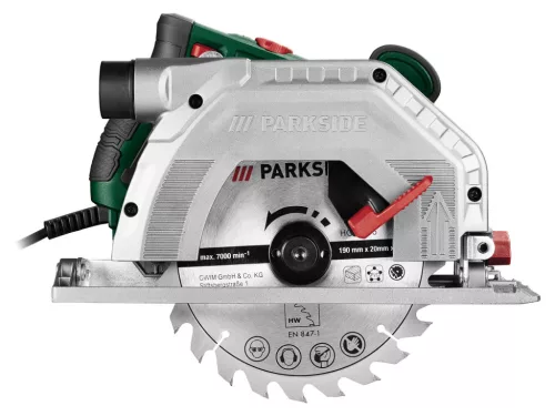ParkSide PHKS 1350 E4 vezetékes kézi körfűrész soft start funkcióval