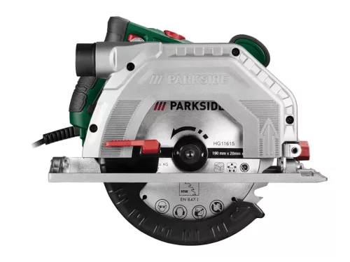ParkSide PHKS 1350 E4 kézi körfűrész 190 mm fűrészlappal fa és műanyag vágásához
