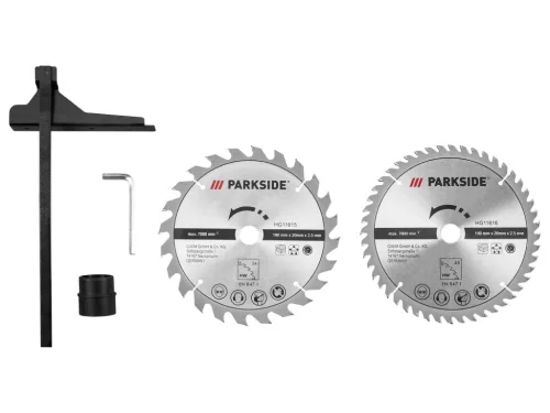 ParkSide PHKS 1350 E4 kézi körfűrész 16 és 48 fogú TCT fűrészlapokkal