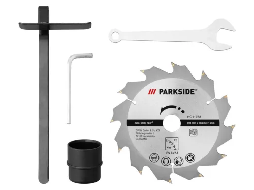 ParkSide PHKS 750 A1 Vezetékes, elektromos kézi körfűrész + 1 db 140 mm fűrészlap (12 fog), 750 W