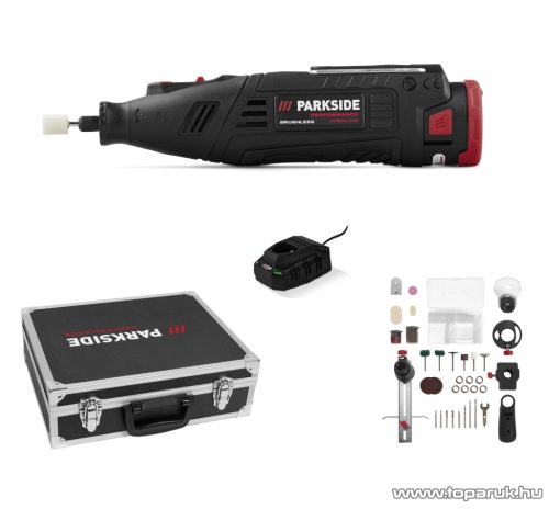 ParkSide Performance PPFBSA 12 A1 Akkus multicsiszoló panelfúró készlet, cserélhető 12 V-os Li-ion 2 Ah akkuval és töltővel, 72 részes 