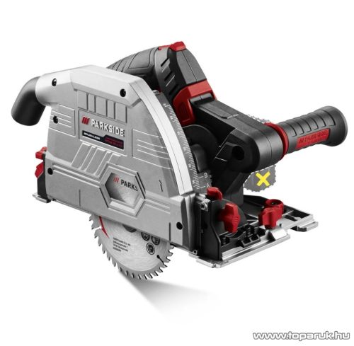 (SELEJT / 510742) ParkSide Performance PPTSA 20-Li C3 SOLO Akkus merülőfűrész, körfűrész vezetősínnel + koffer (akku és töltő nélkül), X20V