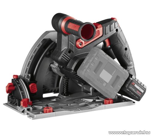 (SELEJT / 510742) ParkSide Performance PPTSA 20-Li C3 SOLO Akkus merülőfűrész, körfűrész vezetősínnel + koffer (akku és töltő nélkül), X20V