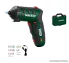 ParkSide PSSA 4 B2 SET Beépített akkus kompakt csavarhúzó, mini behajtó integrált LED munkalámpával + 26 bit + tároló koffer, 4 V / 10  Nm
