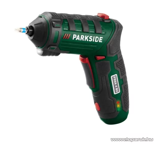 ParkSide PSSA 4 B2 SET Beépített akkus kompakt csavarhúzó, mini behajtó integrált LED munkalámpával + 26 bit + tároló koffer, 4 V / 10  Nm