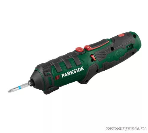 ParkSide PSSA 4 B2 SET Beépített akkus kompakt csavarhúzó, mini behajtó integrált LED munkalámpával + 26 bit + tároló koffer, 4 V / 10  Nm