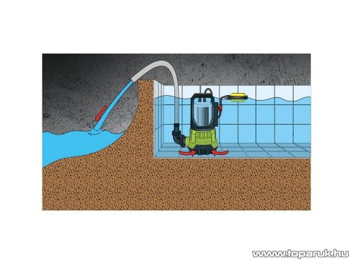 Parkside PTPS 1100 A1 elektromos merülő szennyvíz búvár szivattyú úszókapcsolóval, 1100 W (szennyezett vízre)