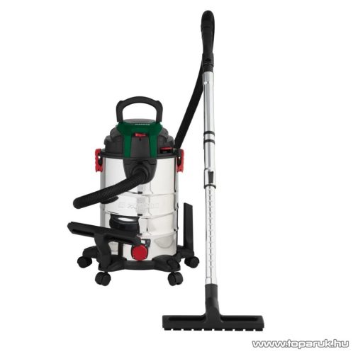 (bontott / ESZTÉTIKAI SÉRÜLT / 550722) ParkSide PWD 25 C4 INOX nemesacél száraz-nedves porzsák nélküli porszívó, 25 literes, 1400W
