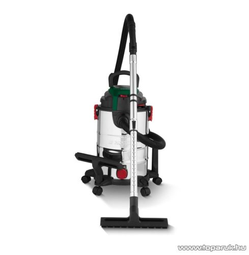 (bontott / ESZTÉTIKAI SÉRÜLT / 550722) ParkSide PWD 25 C4 INOX nemesacél száraz-nedves porzsák nélküli porszívó, 25 literes, 1400W