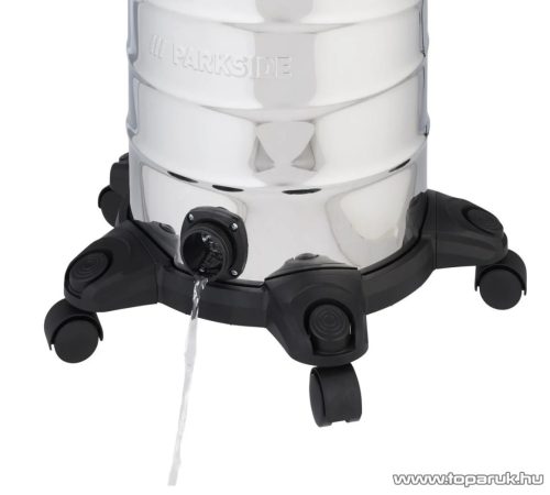 (bontott / ESZTÉTIKAI SÉRÜLT / 550722) ParkSide PWD 25 C4 INOX nemesacél száraz-nedves porzsák nélküli porszívó, 25 literes, 1400W