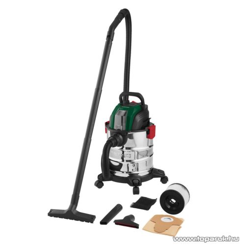 ParkSide PWDA 20-Li C3 SOLO INOX Akkumulátoros száraz - nedves porzsák nélküli porszívó, 20 V, 20 Literes (akku és töltő nélkül)