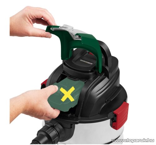 ParkSide PWDA 20-Li C3 SOLO INOX Akkumulátoros száraz - nedves porzsák nélküli porszívó, 20 V, 20 Literes (akku és töltő nélkül)