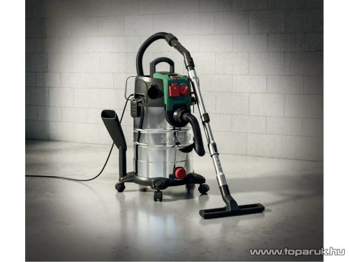 ParkSide PWD 30 B1 INOX Száraz-nedves porszívó hálózati aljzattal, 30 literes, 1500 W