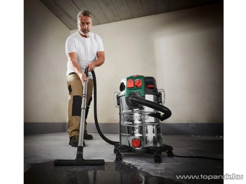 ParkSide PWD 30 B1 INOX Száraz-nedves porszívó hálózati aljzattal, 30 literes, 1500 W