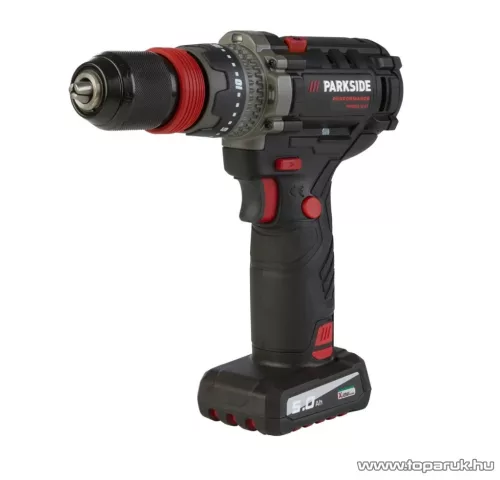 ParkSide Performance PPBSSA 12 A1 Levehető tokmányos akkumulátoros fúró csavarozó behajtó készlet + koffer, X12V, 80 Nm (5 Ah akkuval + gyorstöltővel)