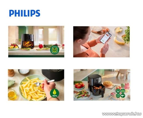 Philips HD9200/90 Essential Airfryer forrólevegős olajsütő, fritőz, XL 4.1 literes, 1400 W