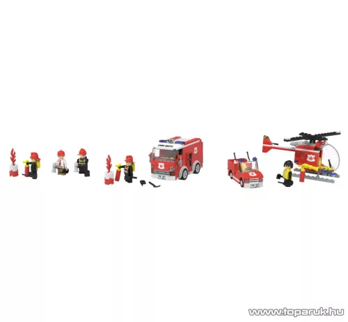 PlayTive Clippys CL-12811 Tűzoltóság játék építő állomás szett, 834 részes