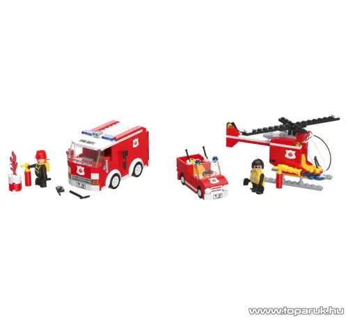 PlayTive Clippys CL-12811 Tűzoltóság játék építő állomás szett, 834 részes