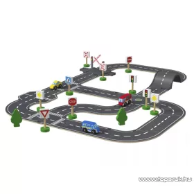   PlayTive (lupilu) City Road Set Fa autópálya szett, városi - utca készlet, 35 darabos